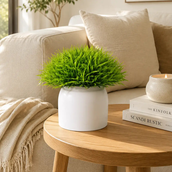 Fresh Aura Artificial Grass Plant with Pot
