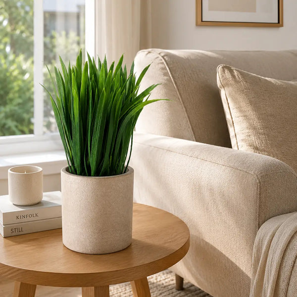 EverGreen Luxe Artificial Grass Plant with Pot