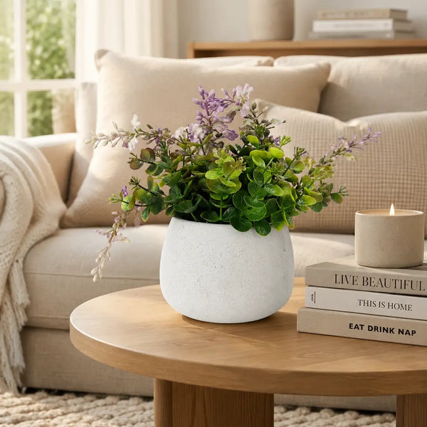 Lavender Dew Artificial Floral Plant with Pot