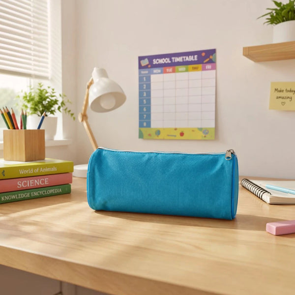 SkyBlue Twin Pocket Pencil Pouch
