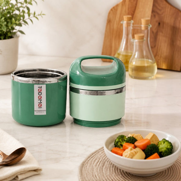 Mint Green 2-Tier Insulated Stainless Steel Lunch Box