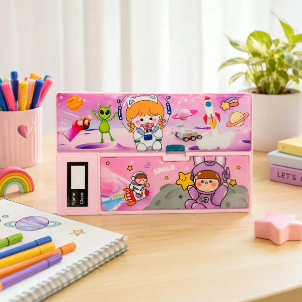 Galaxy Glow Multi-Compartment Pencil Box