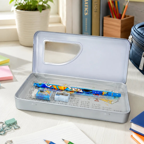 Space Explorer Metal Pencil Box Set