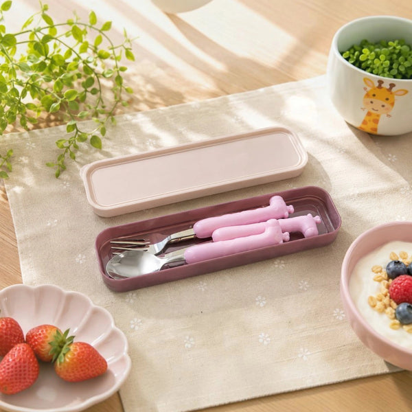 Pink Giraffe Kids Cutlery Set