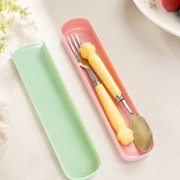BloomBuddy Kids Cutlery Set with Travel Case