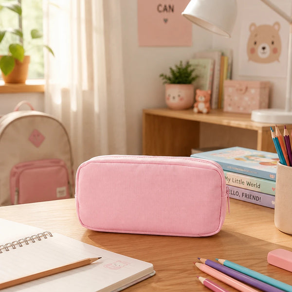 Bear Buddy Pink Pencil Pouch