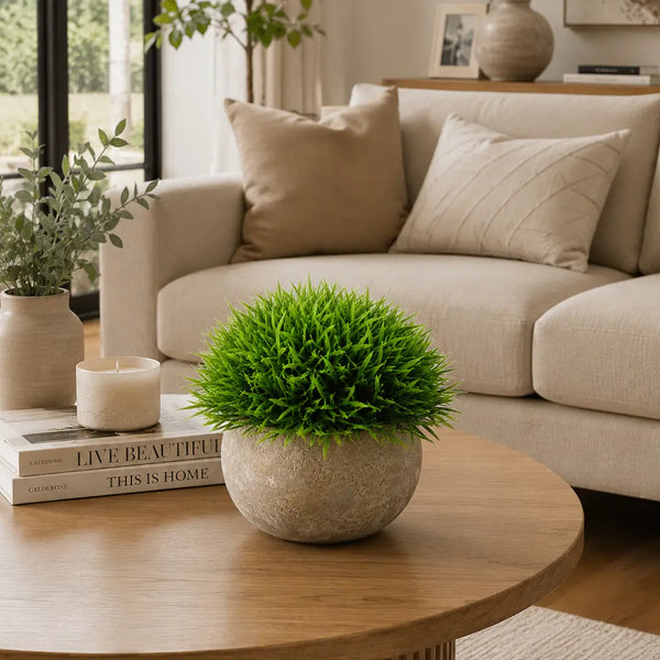 Verdant Nest Artificial Grass Plant with Pot