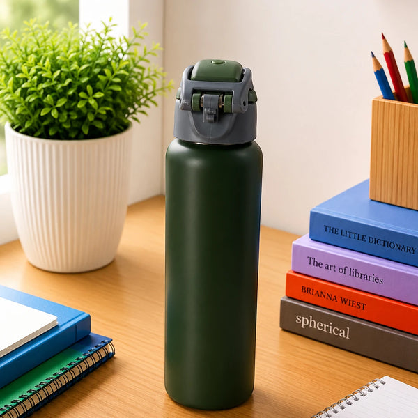 Penguin Forest Insulated Sipper Green Bottle
