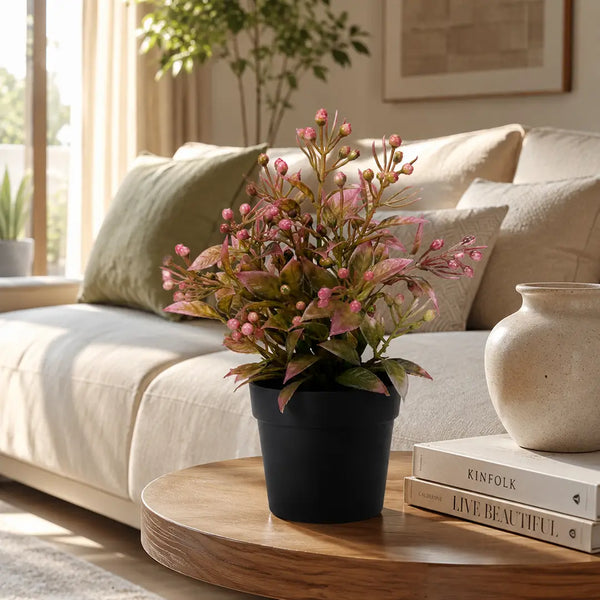 Pink Berry Bliss Artificial Plant with Pot