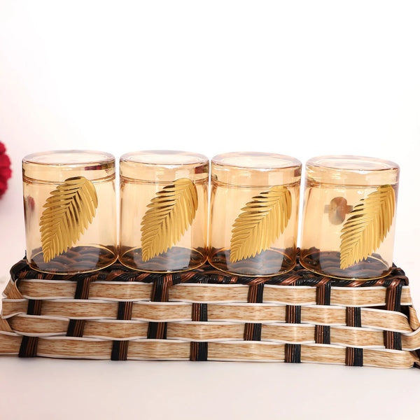 Golden Palm Glass Set