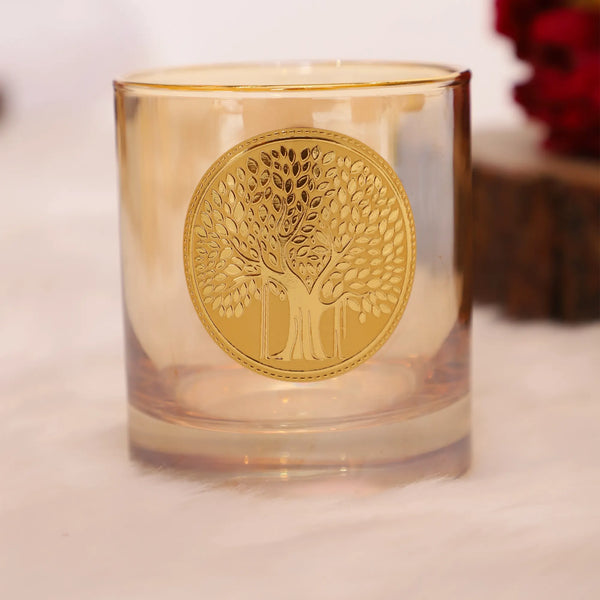 Amber Gold Engraved Whiskey Glasses