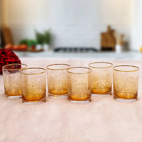 ELEGANT BLOOM CLEAR GLASS SET