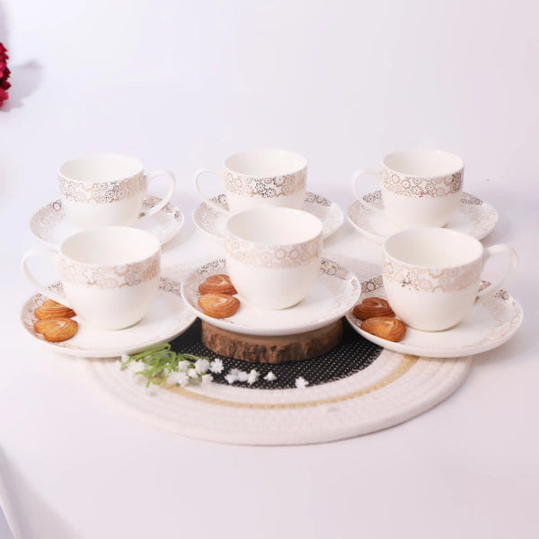 Elegant Platinum Porcelain Cup Set