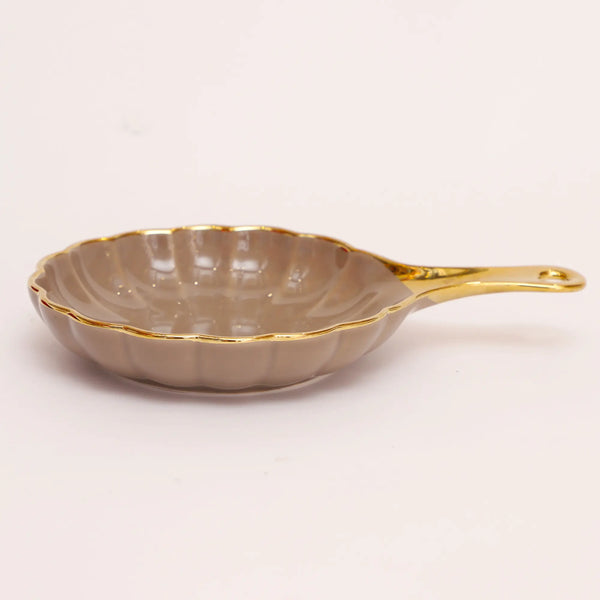 Golden Bloom Brown Glass Dish