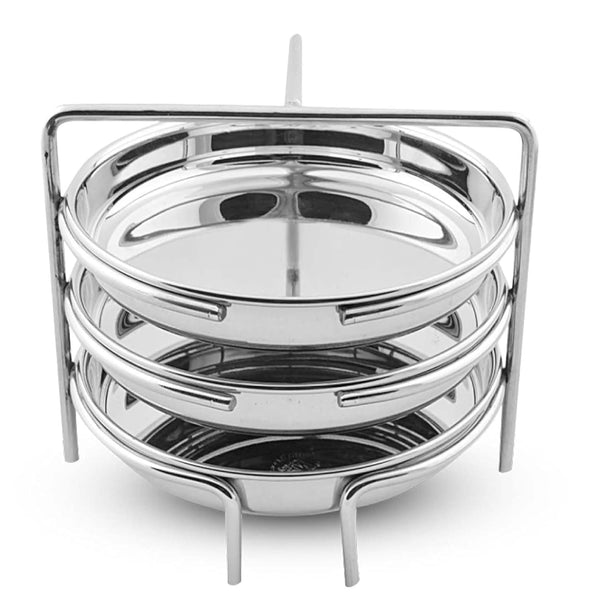 Stainless Steel Dhokla Maker 3 Plates With 3 Wires