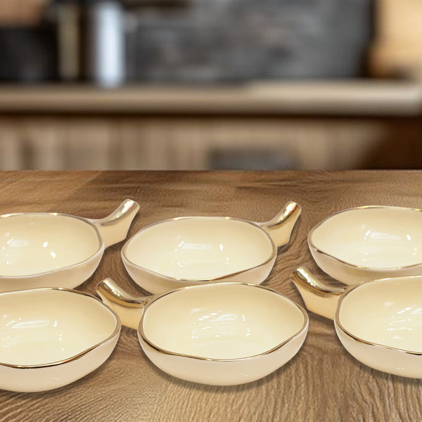 Elegant 6-Piece Cream Ceramic Serving Set