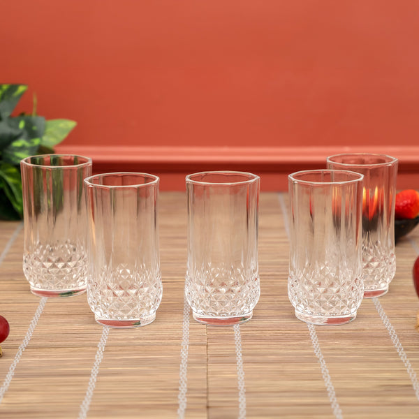 Crystal Bloom Textured Tumbler Glasses