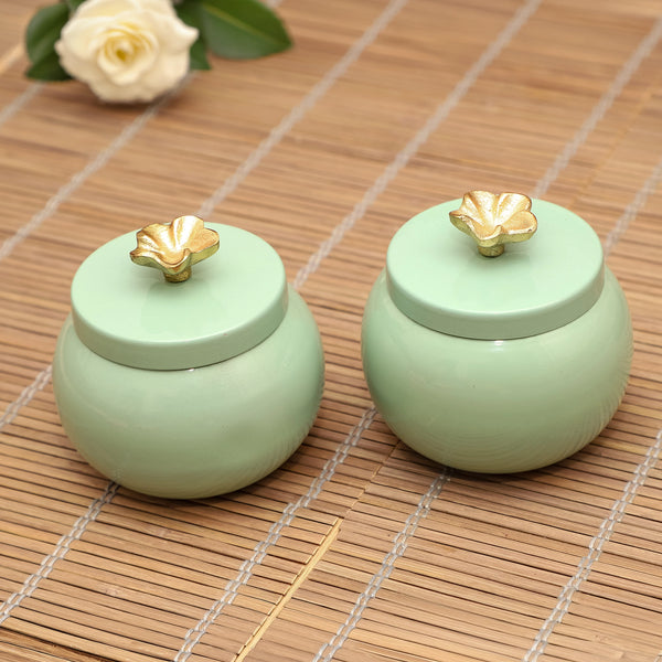 Mint Bloom Storage Jars