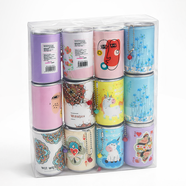 Charm Pop Mini Wet Wipes Cans