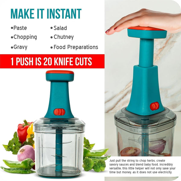 Manual Hand Press Push Chopper 1000ml