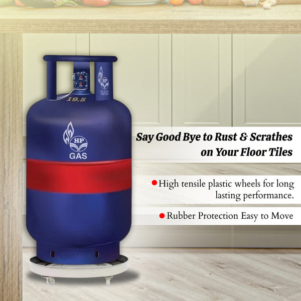 Stainless Steel Gas Trolley with Rubber Protection