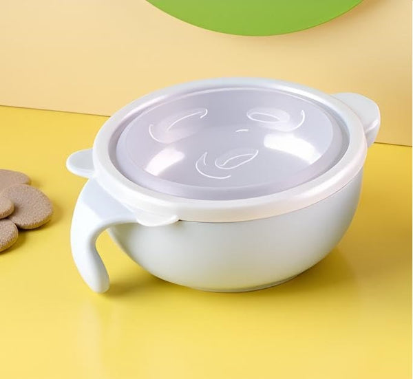 Premium Stainless Steel Bowl with Lid & Spoon