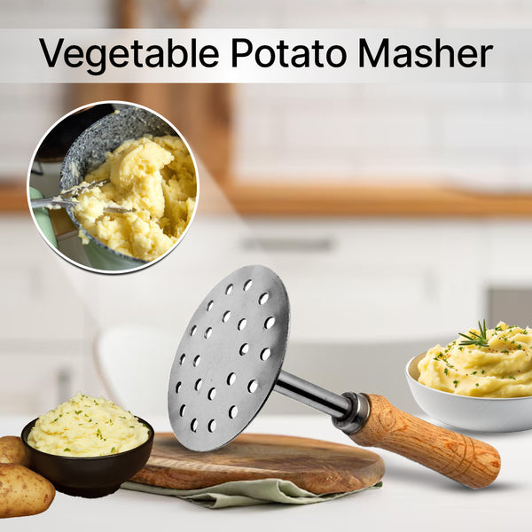 Stainless Steel Smasher Wooden Handle