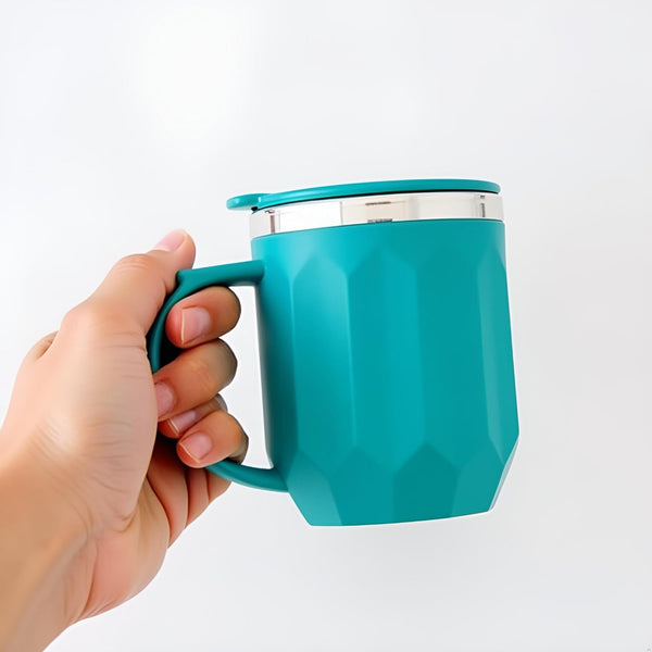 Stainless Steel Coffee Mug with Lid Blue