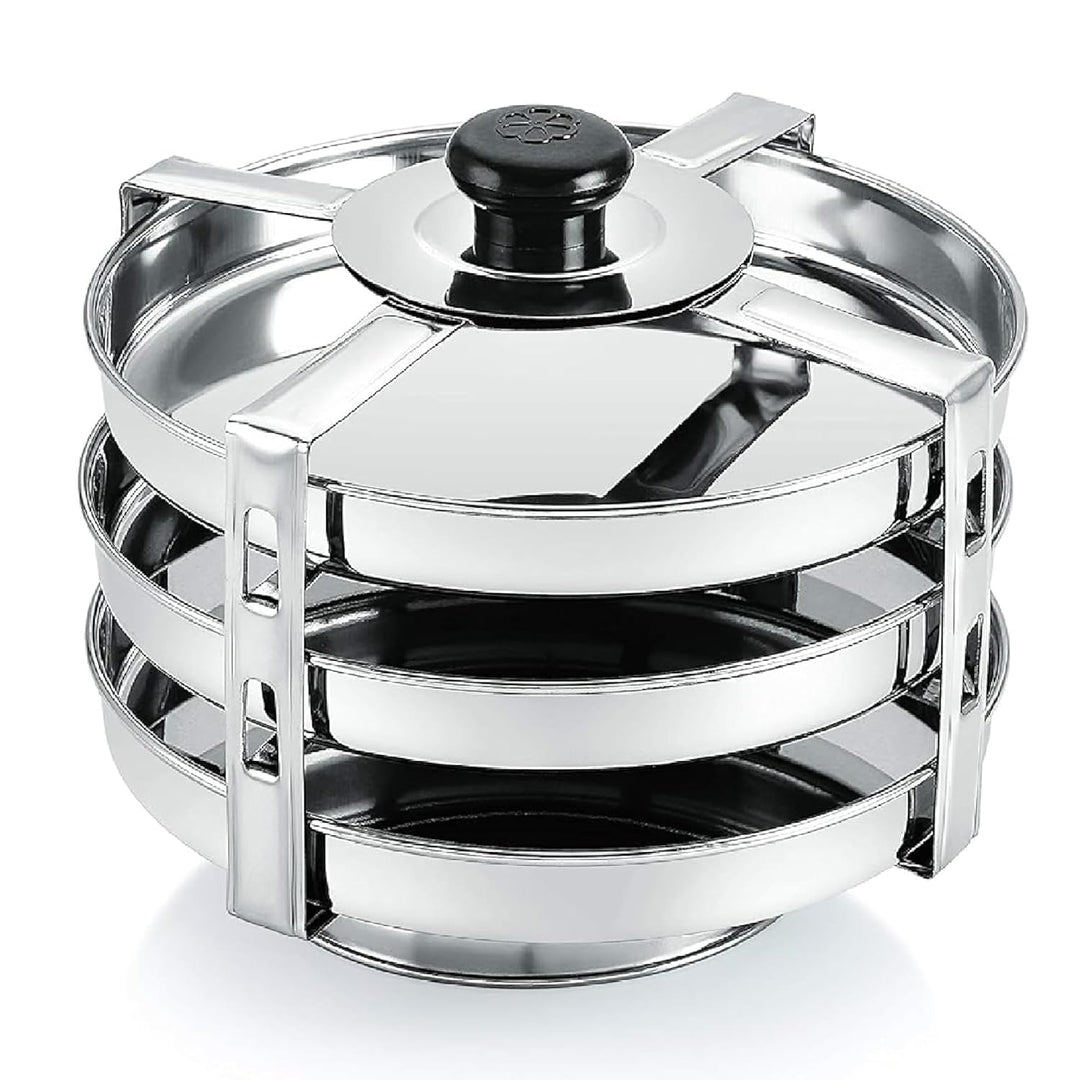 Stainless Steel Dhokla Maker 3 Plates With 4 Wires