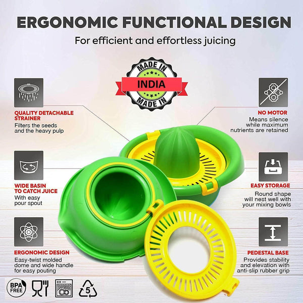Manual Citrus Juicer Green Hand Press