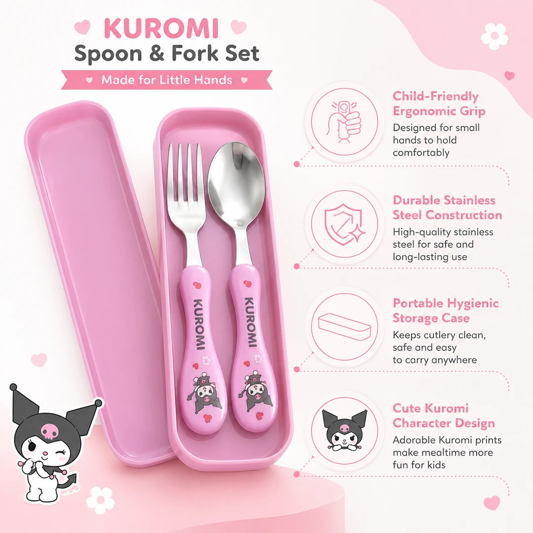 Kuromi Kids Travel Cutlery Set