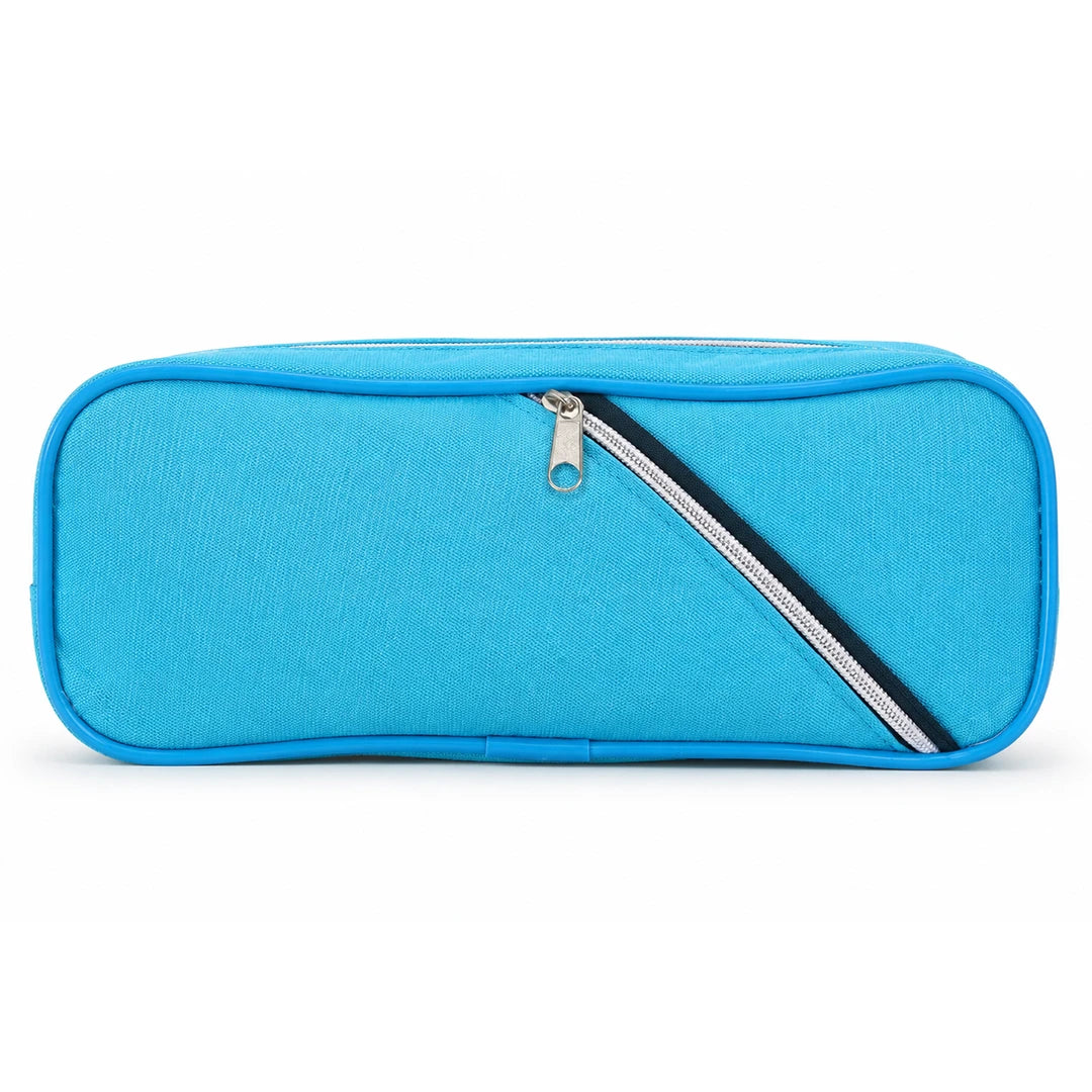 SkyBlue Dual-Zip School Pencil Pouch