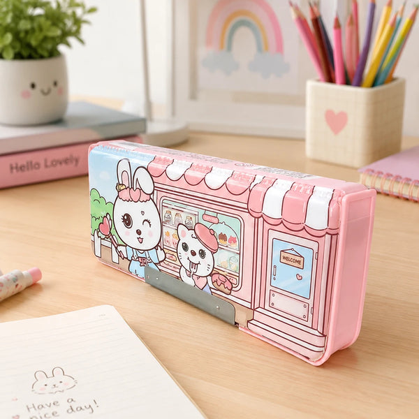 Bunny Bakery Multifunctional School Pencil Box