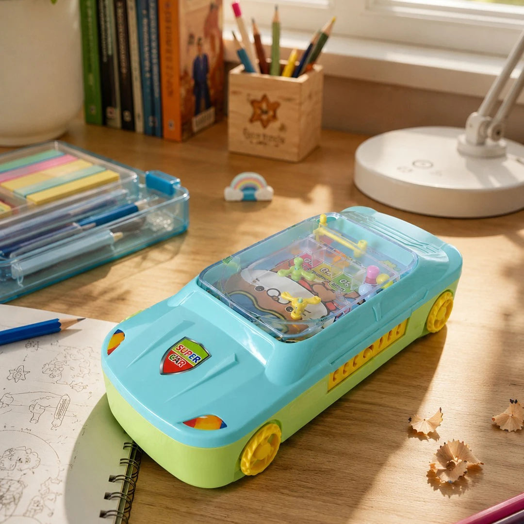 Turbo Car Pencil Box with Fun Maze Game & Secret Lock