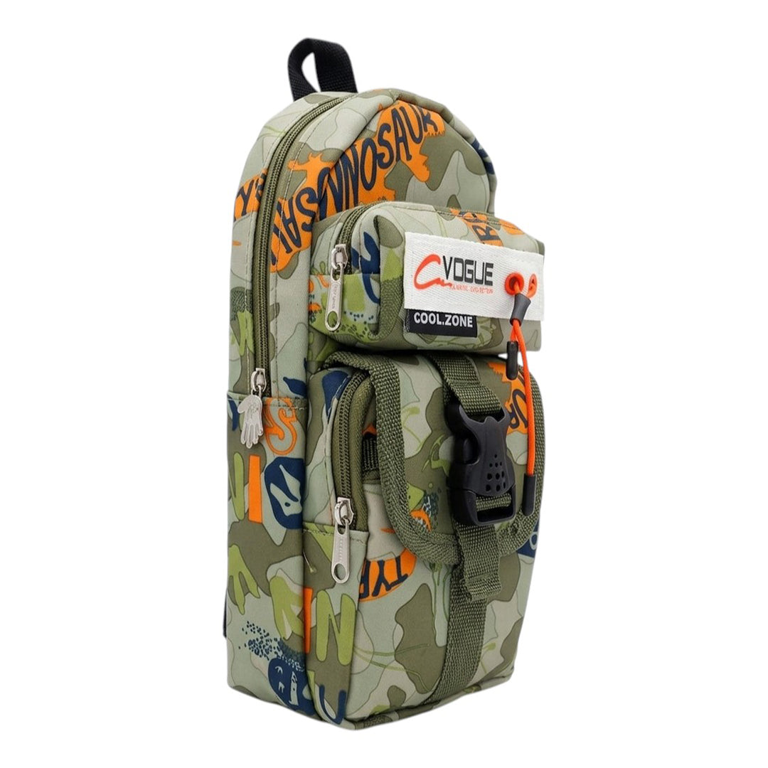 Dino Camo Multi-Pocket Pencil Pouch