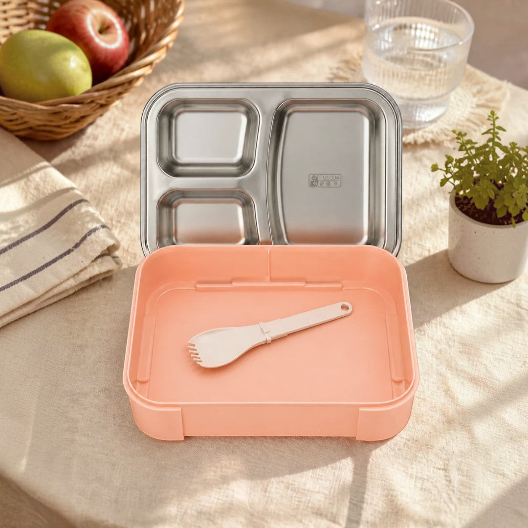 Cute Unicorn 3-Compartment Stainless Steel Lunch Box