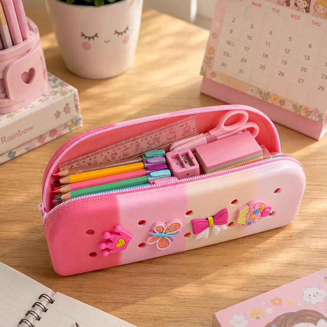 Princess Charm Silicone Pencil Pouch