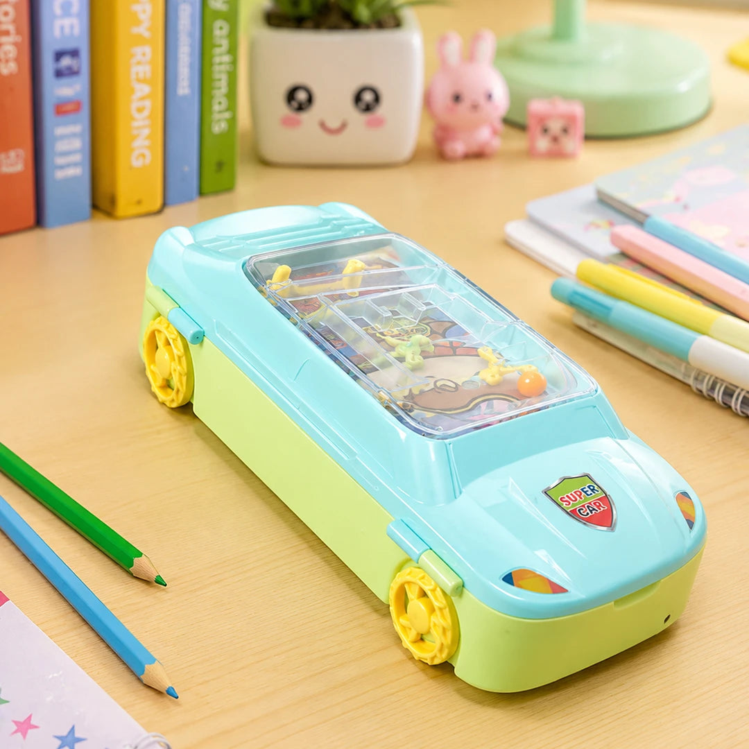 Turbo Car Pencil Box with Fun Maze Game & Secret Lock