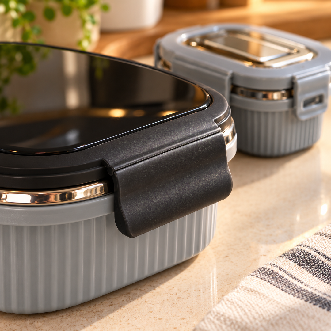 Meal Mate DuoLock Stainless Steel Microwave Lunch Box Set
