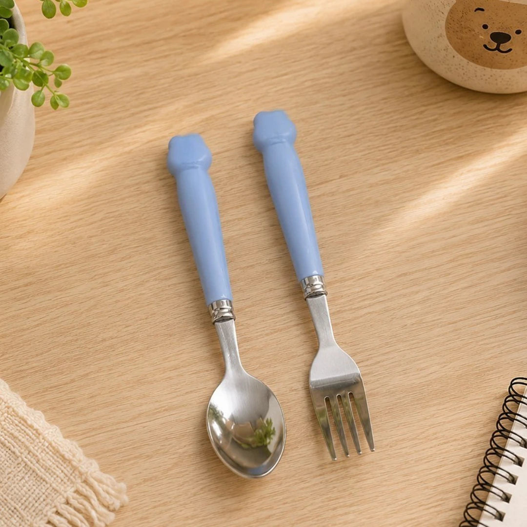 PawPrint Kids Spoon & Fork Set with Storage Case