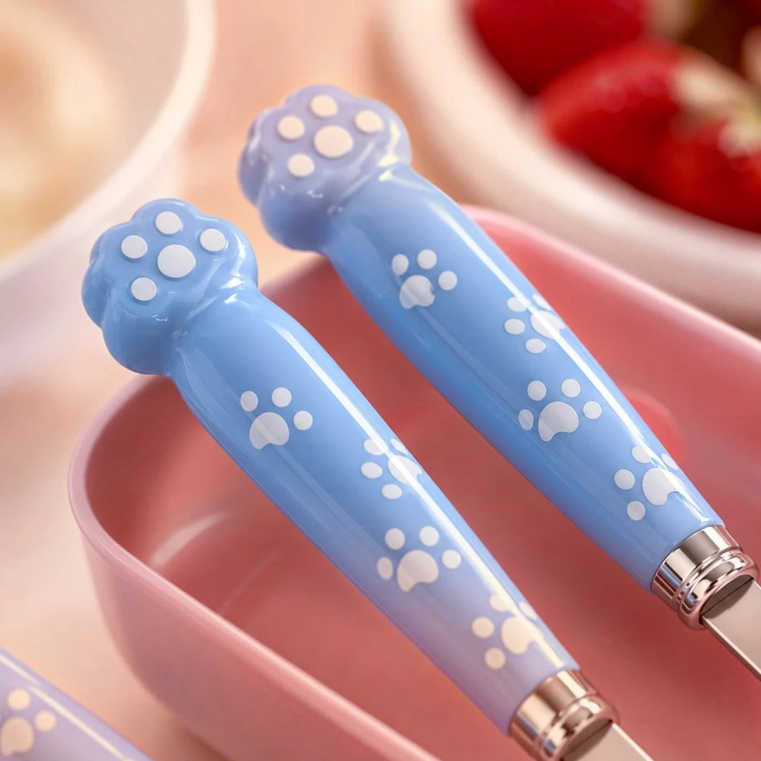 PawPrint Kids Spoon & Fork Set with Storage Case