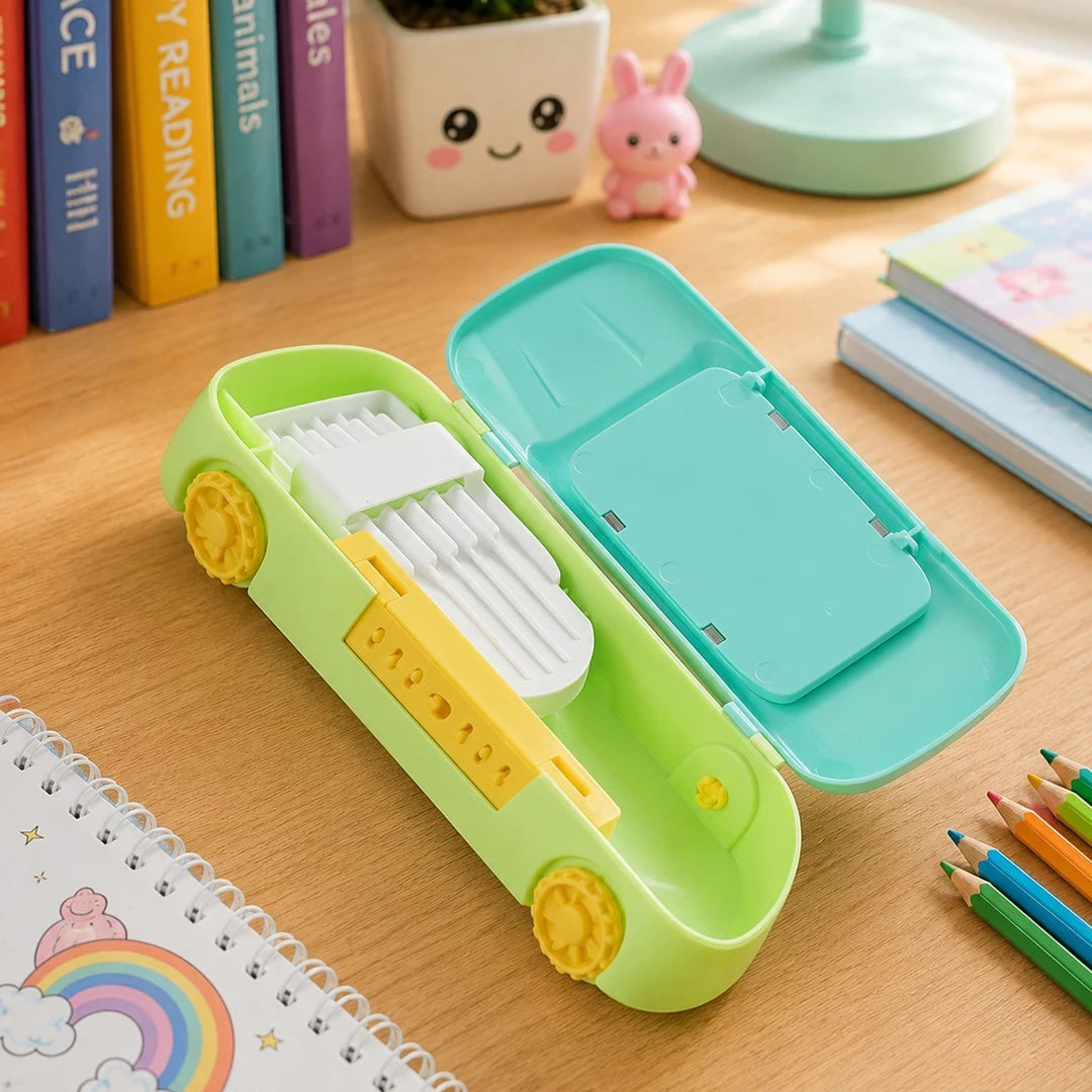 Turbo Car Pencil Box with Fun Maze Game & Secret Lock