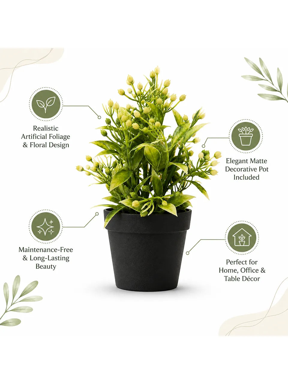 EverFresh Bloom Artificial Plant with Pot