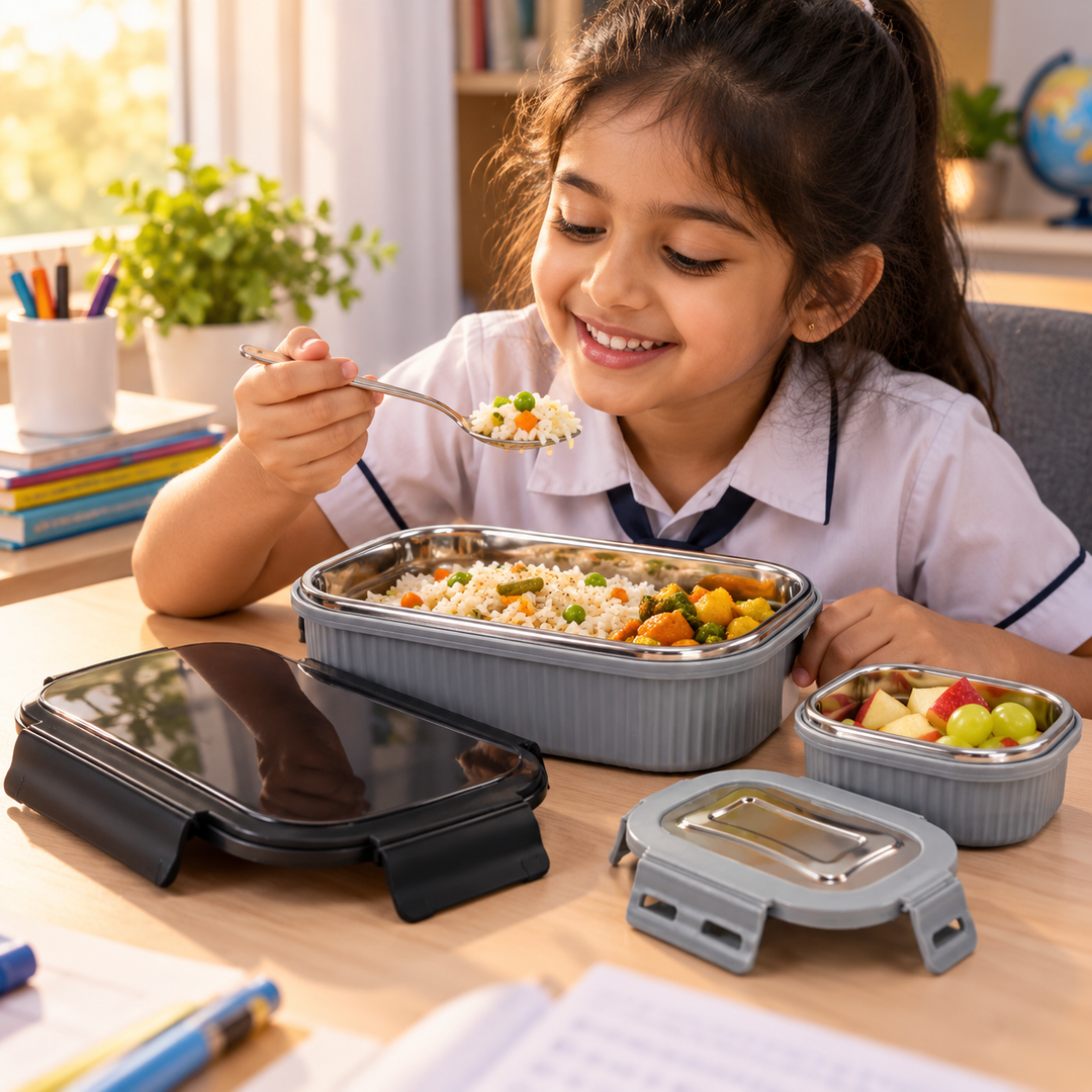 Meal Mate DuoLock Stainless Steel Microwave Lunch Box Set