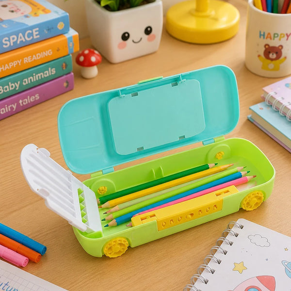 Turbo Car Pencil Box with Fun Maze Game & Secret Lock