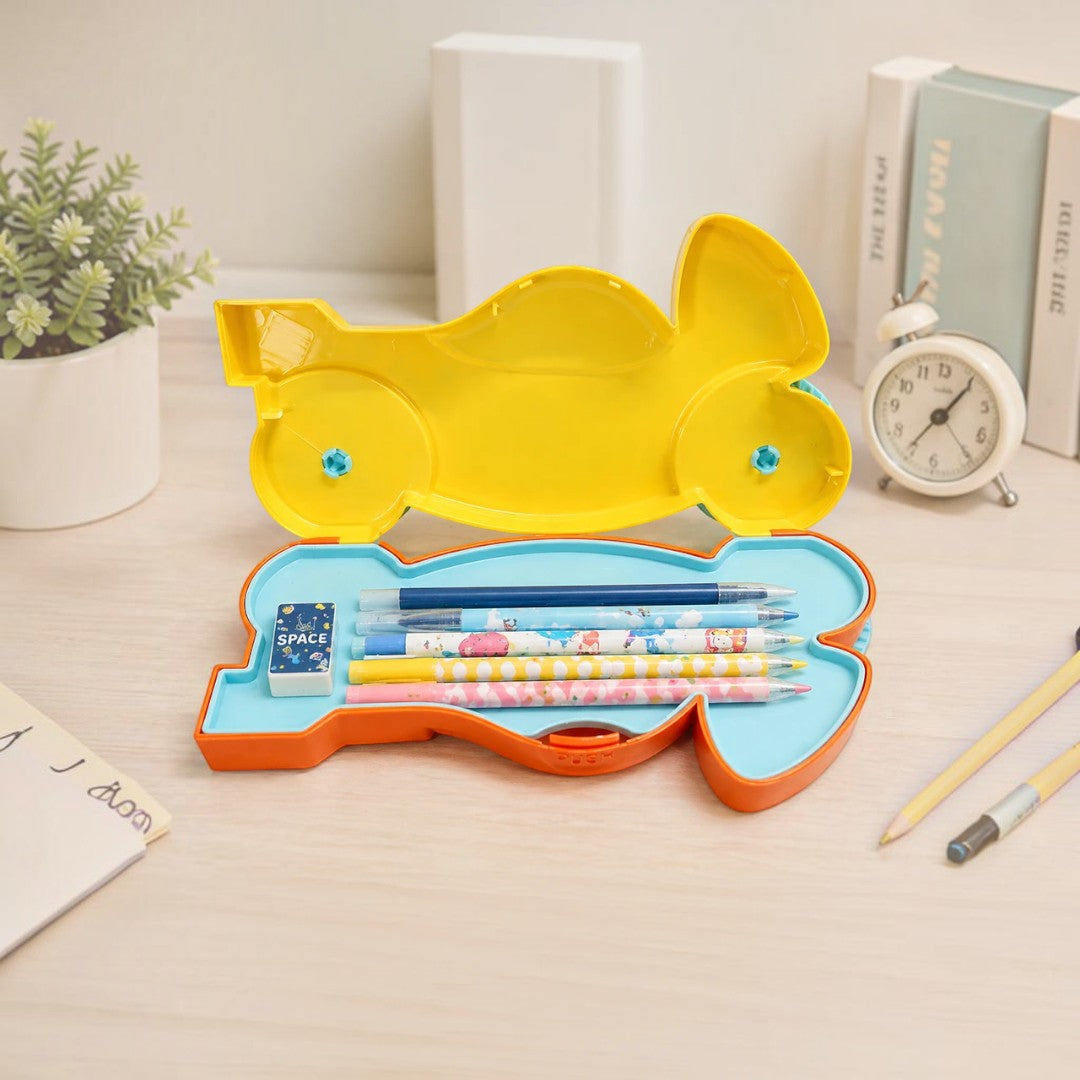 Dino Racer Wheel-Shaped Kids Pencil Box