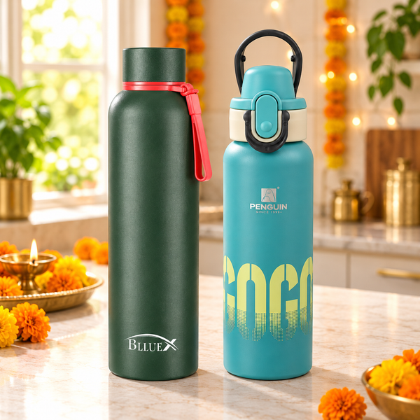 Green and Aqua Bottle Duo