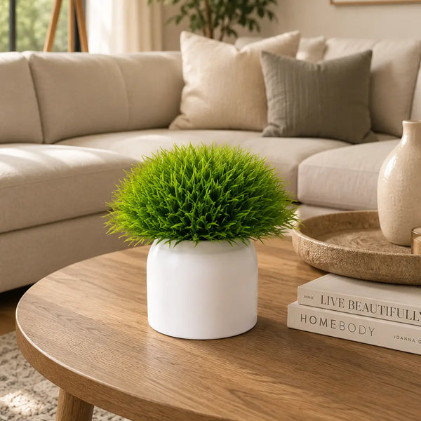 Fresh Aura Artificial Grass Plant with Pot
