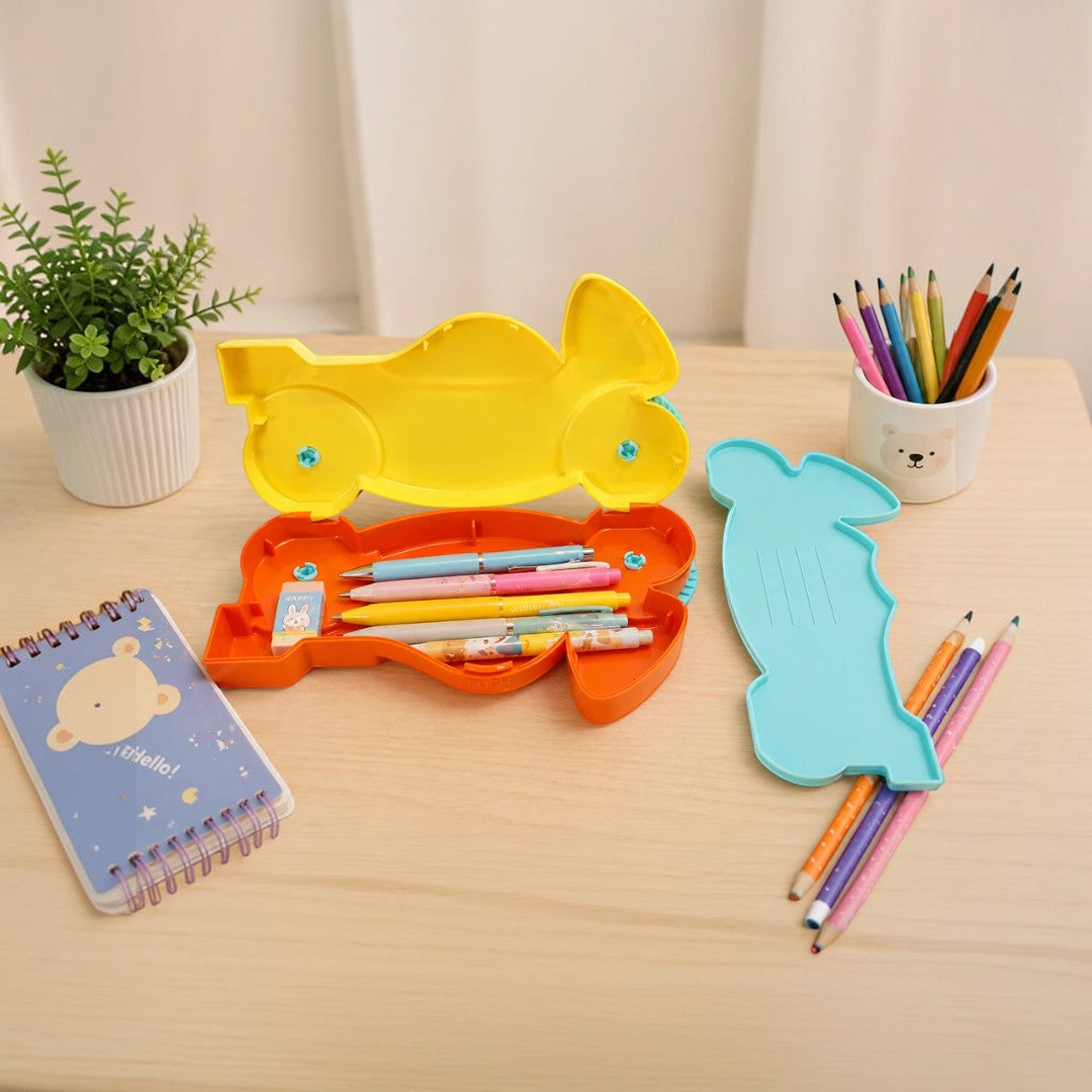 Dino Racer Wheel-Shaped Kids Pencil Box