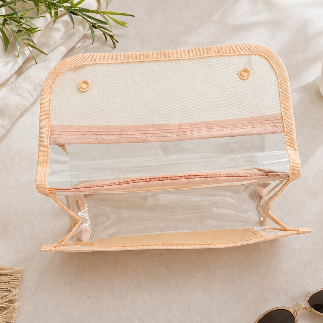 Peach Clear Organizer Pouch